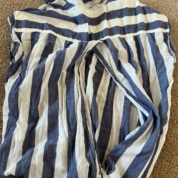Lucky Brand Blue and White Striped Crop Top - Picture 4 of 5